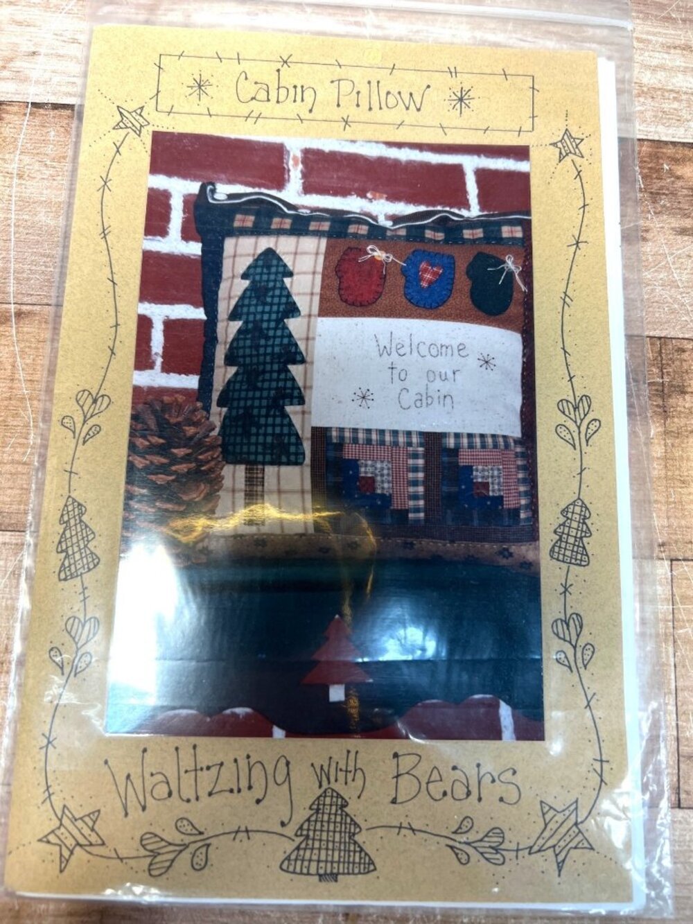 Cabin Pillow Sewing Pattern - Waltzing With Bears By Cheryl Gunn - Rustic